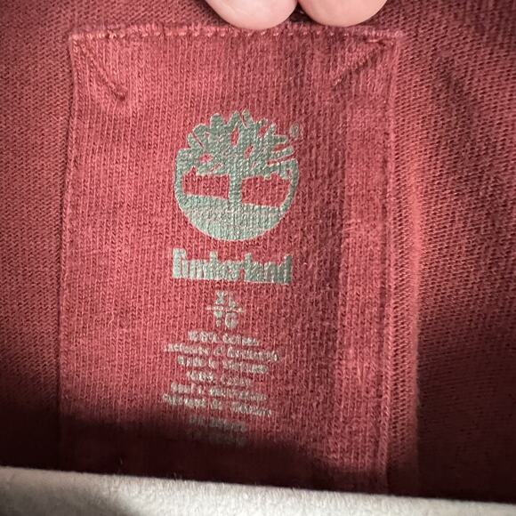 Timberland 1/4 Zip Mens XL Maroon Long Sleeve Pullover Sweatshirt - Picture 4 of 5
